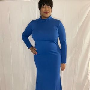 Blue Long sleeve Maxi Dress